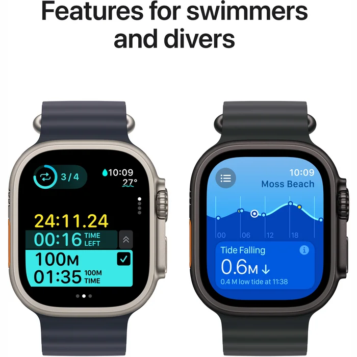 Viedpulksteņi Apple Watch Ultra 2 GPS + Cellular 49mm Black Titanium Case with Black Ocean Band